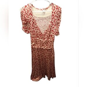 Rice Rack By Anthropologie Red and White Patterned Dress Med Stellaflora